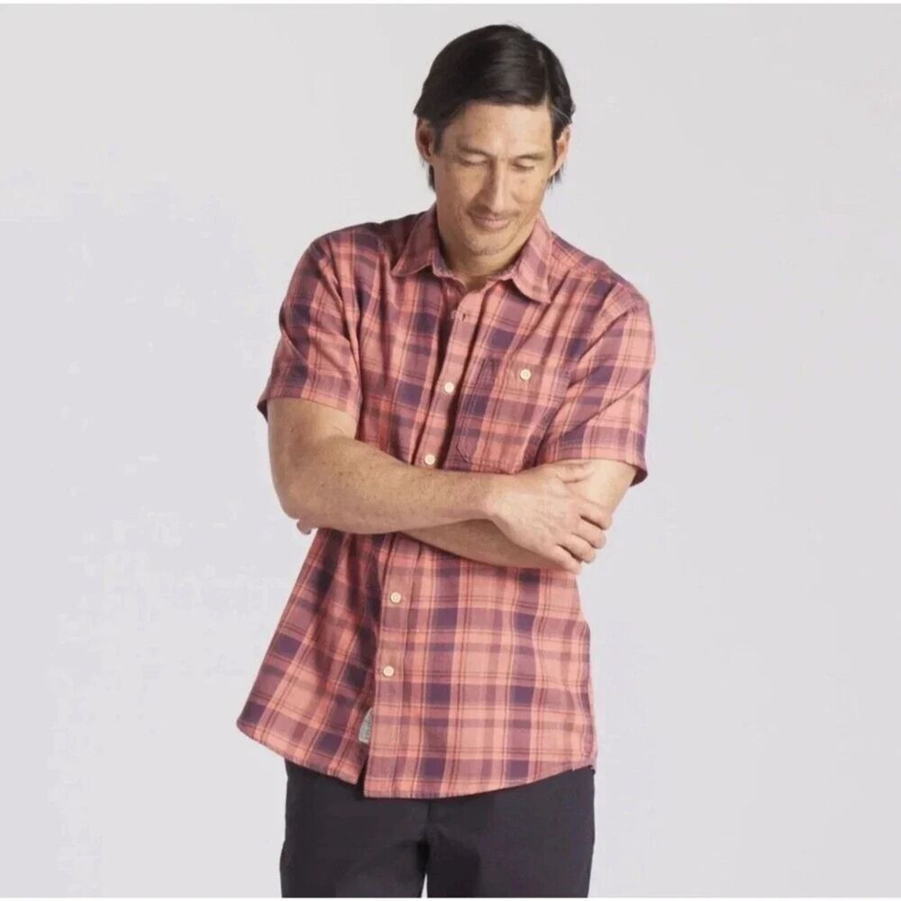 Grayers Men's Classic Plaids Short Sleeve Shirt 100% Cotton Orange Size XXL NWT
